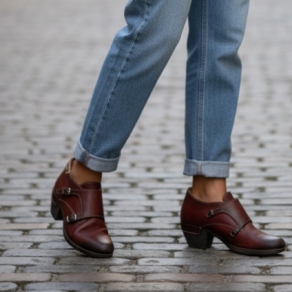 PIKOLINOS Shoes - PIKOLINOS Rotterdam Women’s Double Monk Strap Booties Red Leather Sz 40 (US 9.5)